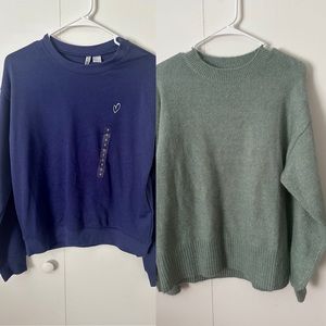 2 H&M SHIRTS (SWEATSHIRT AND SWEATER)